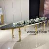 Event table set mirror glass top oval design