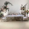 Event dining table white iron legs MDF top