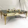 Gold table wedding with mirror glass top