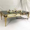 Gold table wedding with mirror glass top