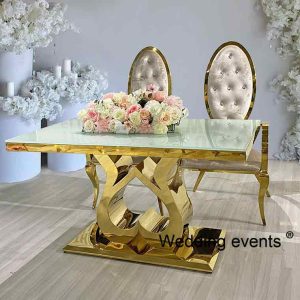 Wedding table for bride and groom