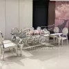 Event Hotel Table Silver Stainless Steel Mirror Glass