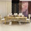 Modern event table rectangle gold finish