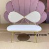 Sofa wedding white leather seat bow shape