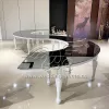 Serpentine Tables for Sale White Legs