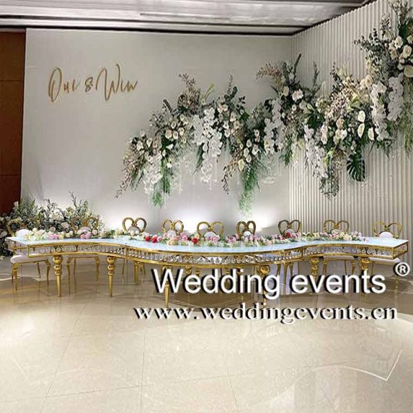 Gold Serpentine Table Rental
