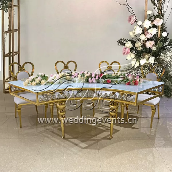 Gold Serpentine Table Rental