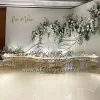 Gold Serpentine Table Rental Wedding Hotel with Crystal