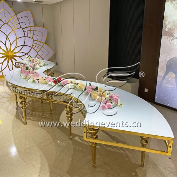 Gold Serpentine Table Rental