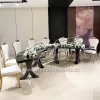 Serpentine Banquet Tables Wedding All Black Design