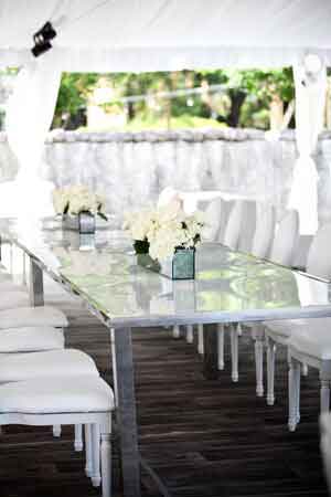 Arrange tables for wedding