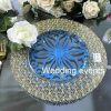 Blue placemat carved design for wedding decor