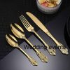 Gold cutlery stainless steel flatware for sale