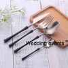 Stainless steel cutlery set with different colors