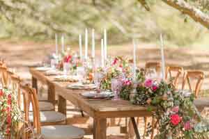 Arrange tables for wedding