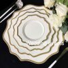 Charger plate white ceramic plates with gold rim