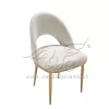 White Wedding Chair Velvet with Gold Legs