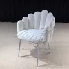 White Wedding Chairs Velvet Seat With Iron Legs