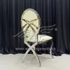 Silver Chairs for Wedding Cross Leg Design