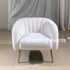 Single person wedding sofa white velvet seat