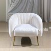 Single person wedding sofa white velvet seat