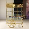 Dessert cart golden stainless steel frame