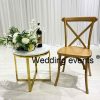 Cross back chair wood frame for banquet