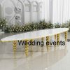 Wedding oval table with gold stainless steel legs