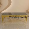 Throne wedding table golden legs with mirror glass