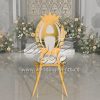 Stainless Steel Wedding Dining Chair Crown Pattern