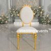 Stainless steel wedding dining chair crown pattern