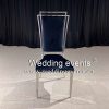 Stacking Banquet Chair Black Velvet Seat with Silver Frame