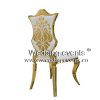 Gold luxury chair with royal pattern back