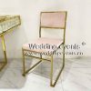 Gold metal wedding chairs velvet in pink