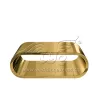 Gold Coffee Table Oval Shape Smooth Edge