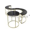 Cake table for birthday mirror glass curved shape
