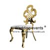 Chinese knot chair gold frame with leather