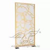 White Wedding Backdrop With Golden Curved Pattern