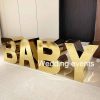 Baby shower backdrop stainless steel letter decoration