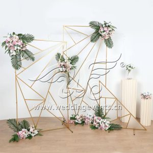 Metal geometric backdrop