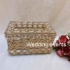 Crystal tissue box gold stainless steel frame