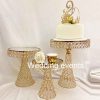 Gold cake stand crystal decor for weddings