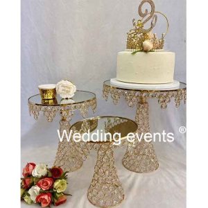 Gold wedding cake stand
