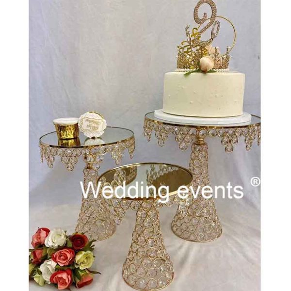 Gold wedding cake stand