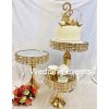 Metal cake stands with crystal for wedding reception