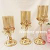 Christmas table centerpiece golden candlesticks