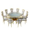 Crystal event table round shape with glass