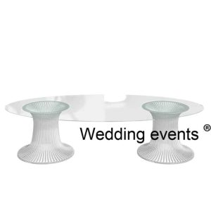 Oval glass event table