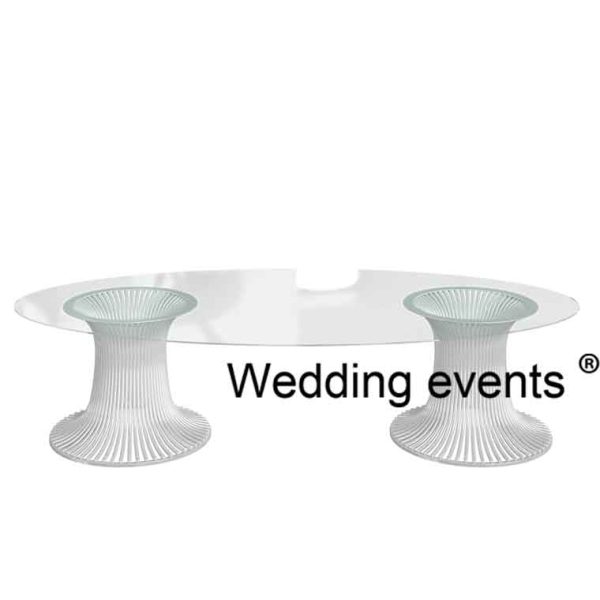 Oval glass event table