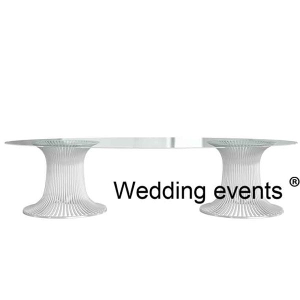 Oval glass event table